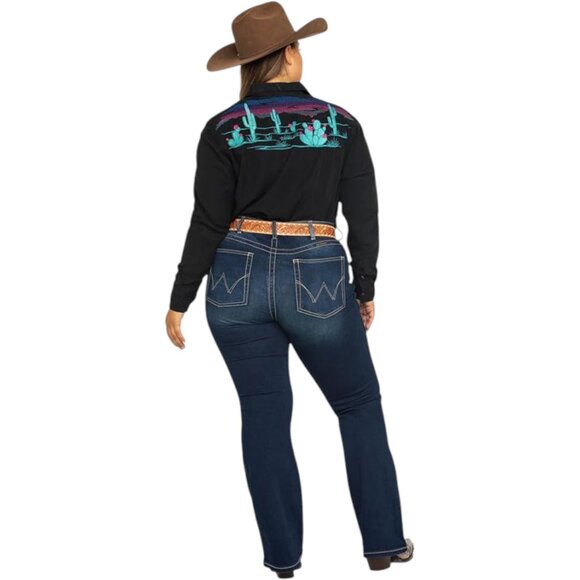 Wrangler Q-Baby Boot Cut Jeans Women's Plus Size 24W x 32 Dark Wash NWT - Picture 6 of 13